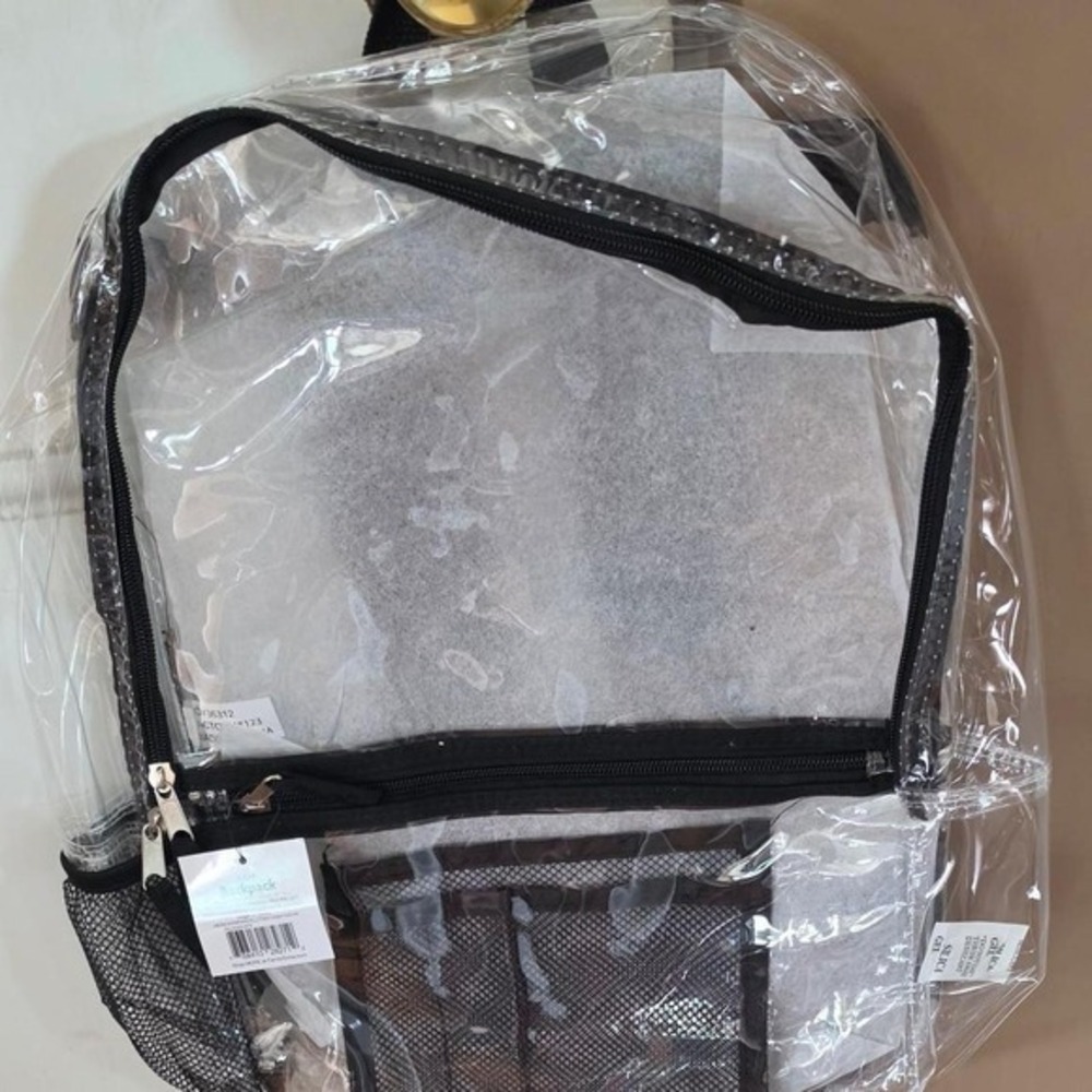 Clear backpack with black New